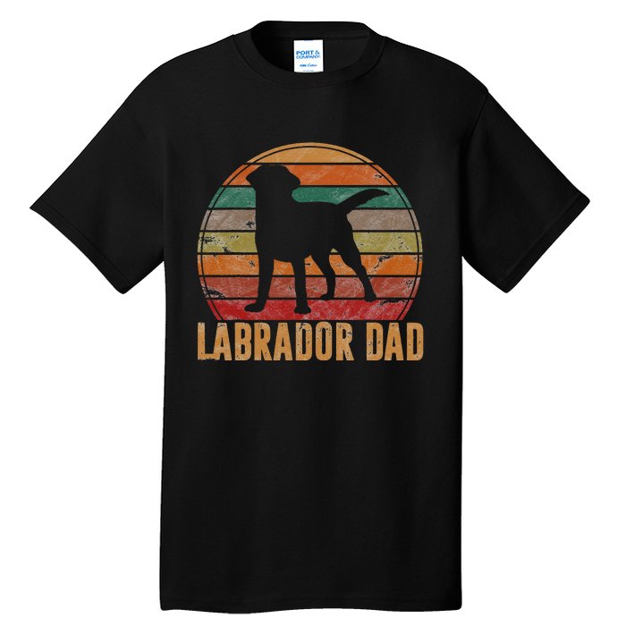 Retro Labrador Dad Gift Dog Daddy Golden Black Lab Father Tall T-Shirt