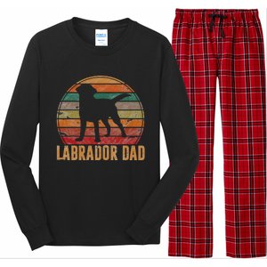 Retro Labrador Dad Gift Dog Daddy Golden Black Lab Father Long Sleeve Pajama Set