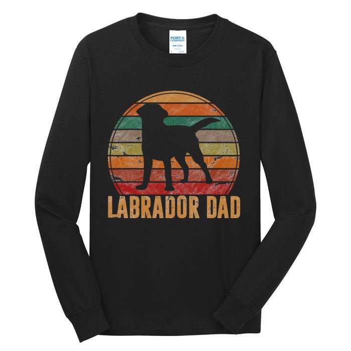 Retro Labrador Dad Gift Dog Daddy Golden Black Lab Father Tall Long Sleeve T-Shirt