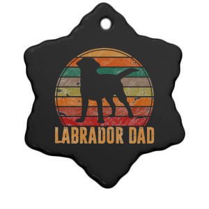 Retro Labrador Dad Gift Dog Daddy Golden Black Lab Father Ceramic Star Ornament