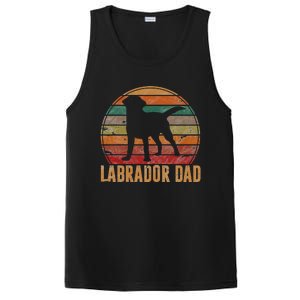 Retro Labrador Dad Gift Dog Daddy Golden Black Lab Father PosiCharge Competitor Tank