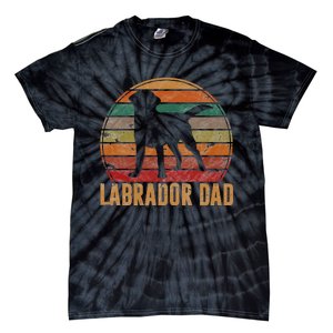 Retro Labrador Dad Gift Dog Daddy Golden Black Lab Father Tie-Dye T-Shirt