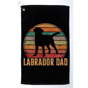 Retro Labrador Dad Gift Dog Daddy Golden Black Lab Father Platinum Collection Golf Towel