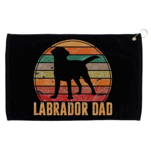 Retro Labrador Dad Gift Dog Daddy Golden Black Lab Father Grommeted Golf Towel