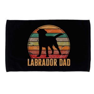 Retro Labrador Dad Gift Dog Daddy Golden Black Lab Father Microfiber Hand Towel