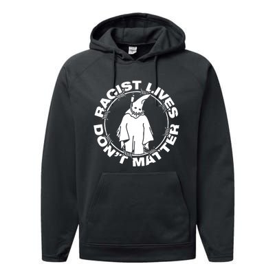 Racist Lives Dont Matter Black Funny Anti Racism. Performance Fleece Hoodie