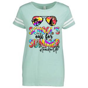 Retro Last Day Of School Schools Out For Summer Teacher Life Enza Ladies Jersey Football T-Shirt