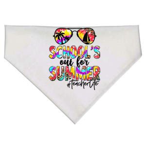 Retro Last Day Of School Schools Out For Summer Teacher Life USA-Made Doggie Bandana