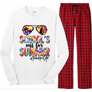 Retro Last Day Of School Schools Out For Summer Teacher Life Long Sleeve Pajama Set