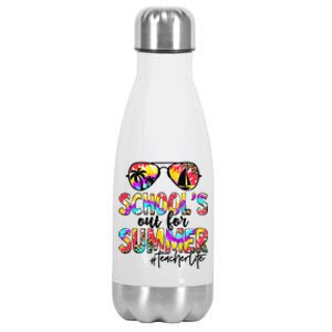 Retro Last Day Of School Schools Out For Summer Teacher Life Stainless Steel Insulated Water Bottle