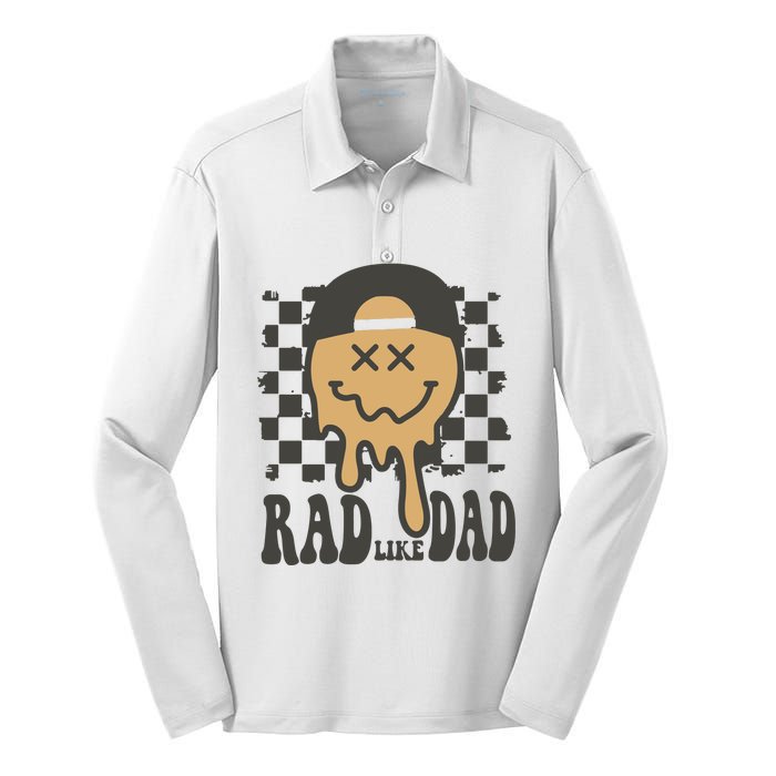 Rad Like Dad Cute Fathers Day Gift Silk Touch Performance Long Sleeve Polo