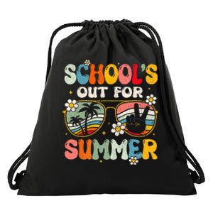 Retro Last Day Of Schools Out For Summer Teacher Girls Drawstring Bag