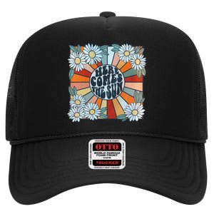 Retro Last Day Of School Schools Out For Summer Teacher High Crown Mesh Back Trucker Hat