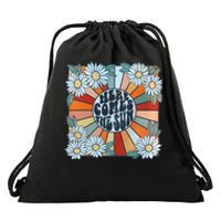 Retro Last Day Of School Schools Out For Summer Teacher Drawstring Bag