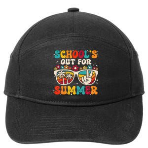 Retro Last Day Of School Schools Out For Summer Teacher 7-Panel Snapback Hat