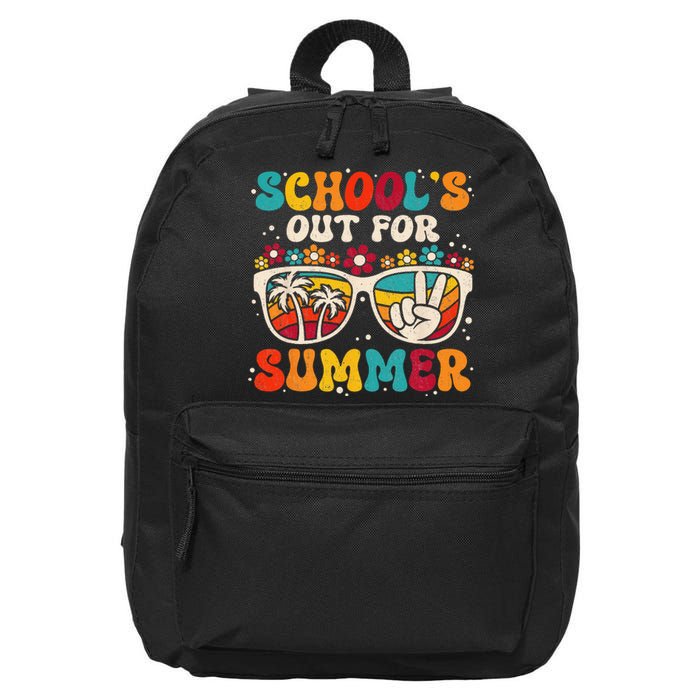 Retro Last Day Of School Schools Out For Summer Teacher 16 in Basic Backpack