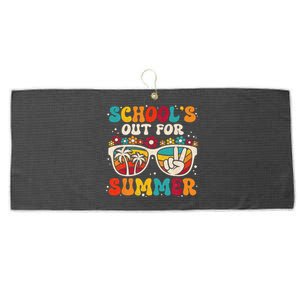 Retro Last Day Of School Schools Out For Summer Teacher Large Microfiber Waffle Golf Towel