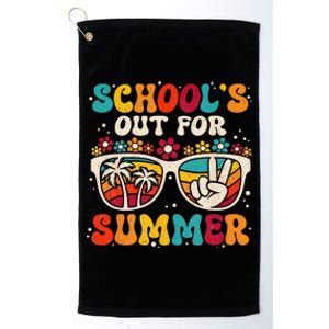 Retro Last Day Of School Schools Out For Summer Teacher Platinum Collection Golf Towel