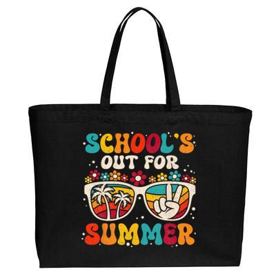 Retro Last Day Of School Schools Out For Summer Teacher Cotton Canvas Jumbo Tote