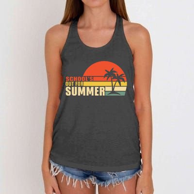 Retro Last Day Of School Schools Out For Summer Teacher Women's Knotted Racerback Tank