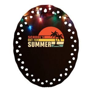 Retro Last Day Of School Schools Out For Summer Teacher Ceramic Oval Ornament