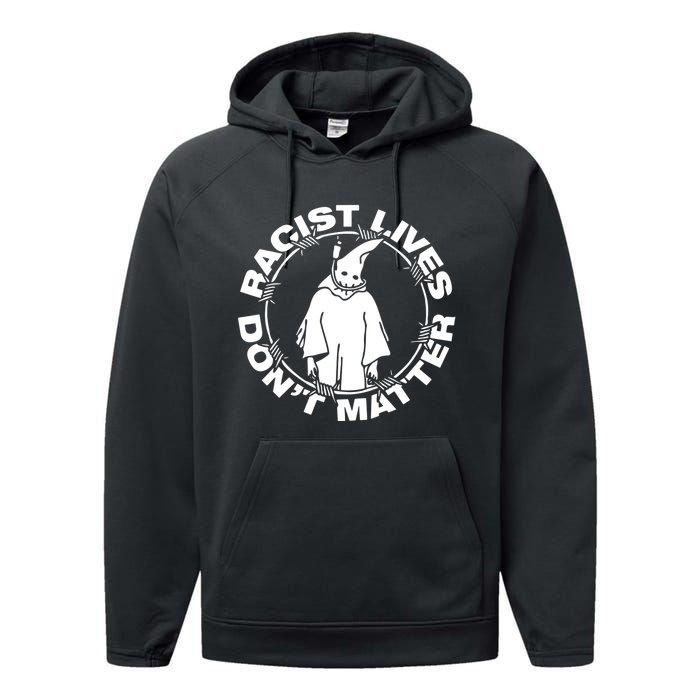 Racist Lives Don't Matter Black Funny Anti Racism Performance Fleece Hoodie