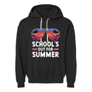 Retro Last Day Of SchoolS Out For Summer Teacher Garment-Dyed Fleece Hoodie