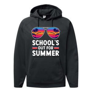 Retro Last Day Of SchoolS Out For Summer Teacher Performance Fleece Hoodie