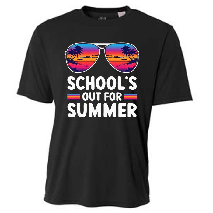 Retro Last Day Of SchoolS Out For Summer Teacher Cooling Performance Crew T-Shirt