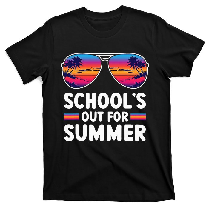 Retro Last Day Of SchoolS Out For Summer Teacher T-Shirt