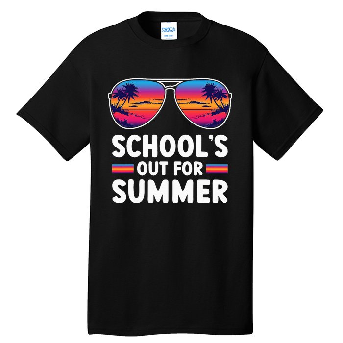 Retro Last Day Of SchoolS Out For Summer Teacher Tall T-Shirt