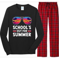 Retro Last Day Of SchoolS Out For Summer Teacher Long Sleeve Pajama Set