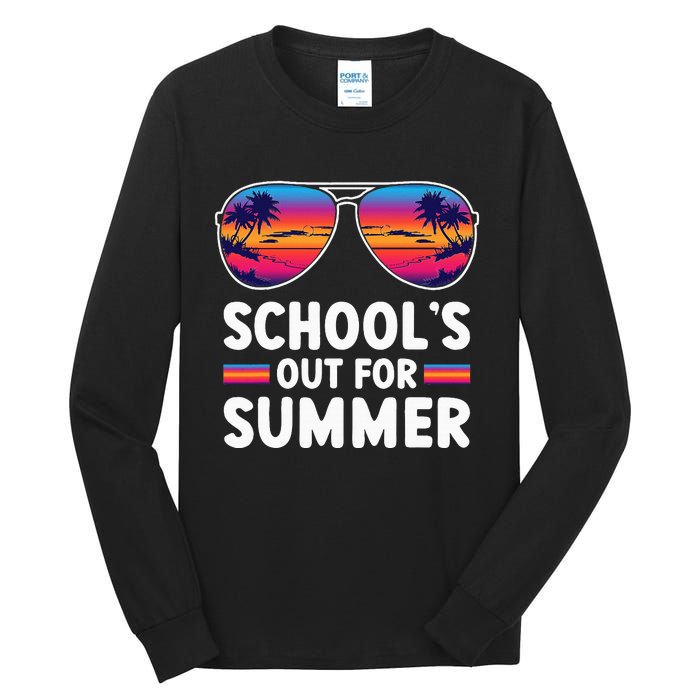 Retro Last Day Of SchoolS Out For Summer Teacher Tall Long Sleeve T-Shirt