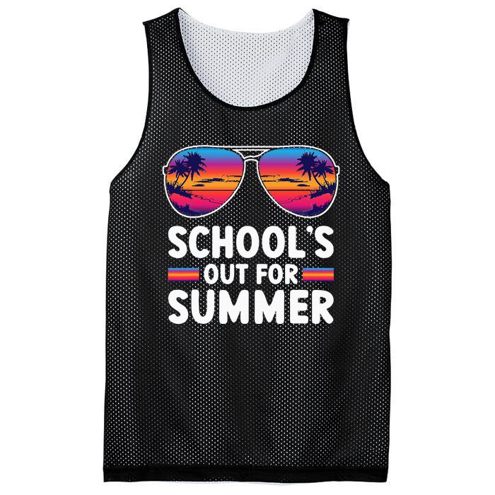 Retro Last Day Of SchoolS Out For Summer Teacher Mesh Reversible Basketball Jersey Tank