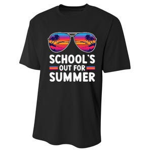 Retro Last Day Of SchoolS Out For Summer Teacher Performance Sprint T-Shirt