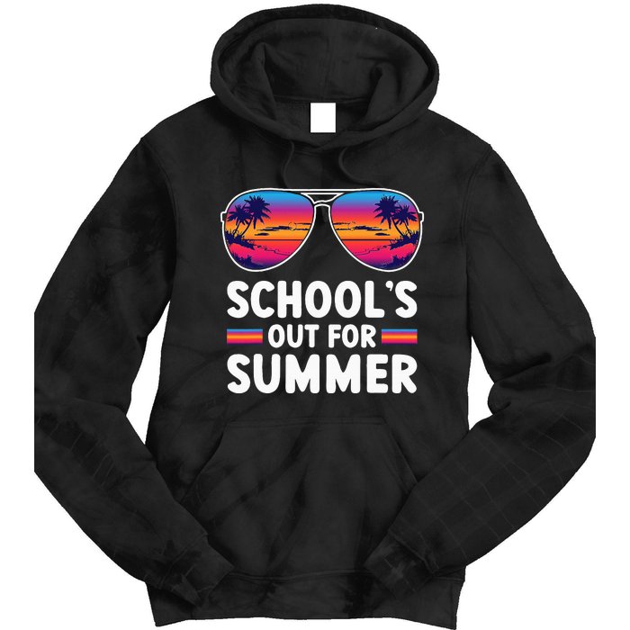 Retro Last Day Of SchoolS Out For Summer Teacher Tie Dye Hoodie