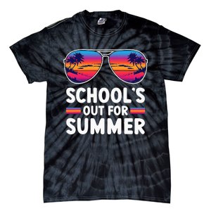 Retro Last Day Of SchoolS Out For Summer Teacher Tie-Dye T-Shirt