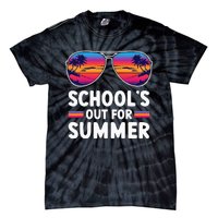 Retro Last Day Of SchoolS Out For Summer Teacher Tie-Dye T-Shirt