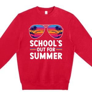 Retro Last Day Of SchoolS Out For Summer Teacher Premium Crewneck Sweatshirt