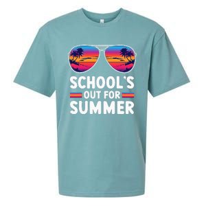 Retro Last Day Of SchoolS Out For Summer Teacher Sueded Cloud Jersey T-Shirt