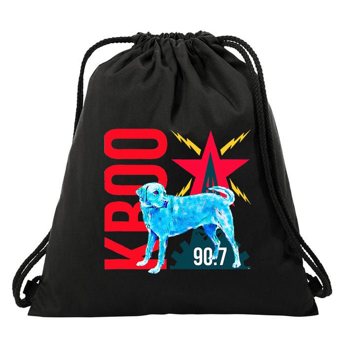 Radio Loving Dog Drawstring Bag