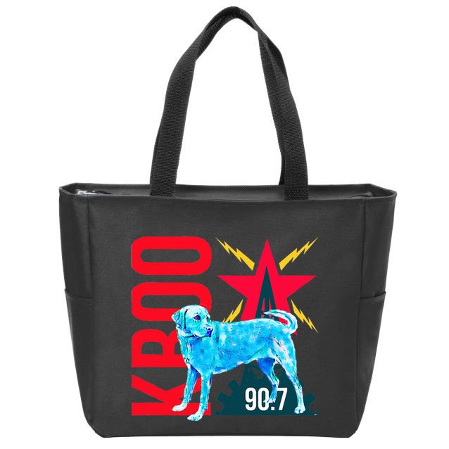 Radio Loving Dog Zip Tote Bag