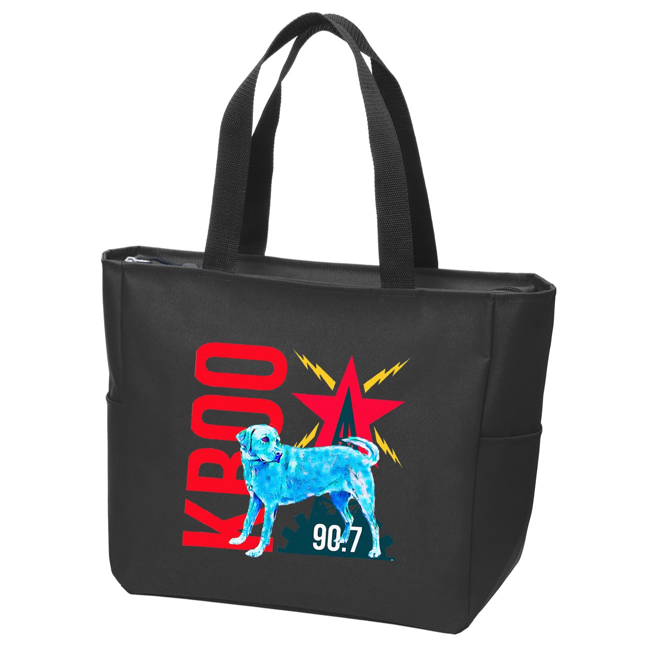 Radio Loving Dog Zip Tote Bag