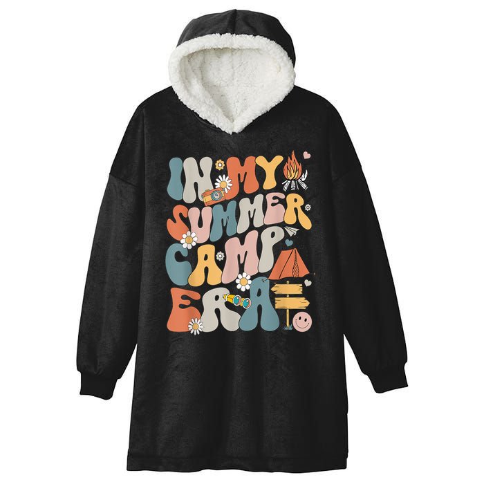 Retro Last Day Of School In My Summer Camp Era Camping Crew Gift Hooded Wearable Blanket