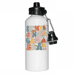 Retro Last Day Of School In My Summer Camp Era Camping Crew Gift Aluminum Water Bottle