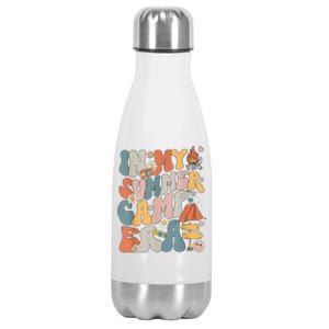 Retro Last Day Of School In My Summer Camp Era Camping Crew Gift Stainless Steel Insulated Water Bottle