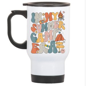 Retro Last Day Of School In My Summer Camp Era Camping Crew Gift Stainless Steel Travel Mug