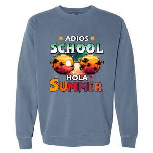 Retro Last Day Of School Out For Summer Teacher Adios Gift Garment-Dyed Sweatshirt