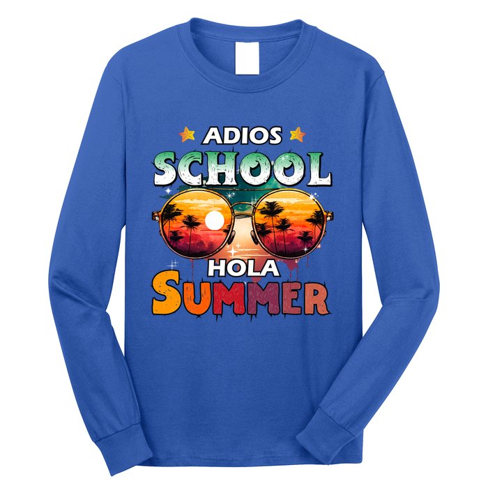 Retro Last Day Of School Out For Summer Teacher Adios Gift Long Sleeve Shirt