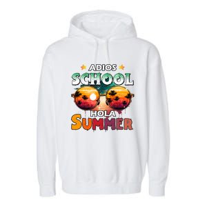 Retro Last Day Of School Out For Summer Teacher Adios Gift Garment-Dyed Fleece Hoodie